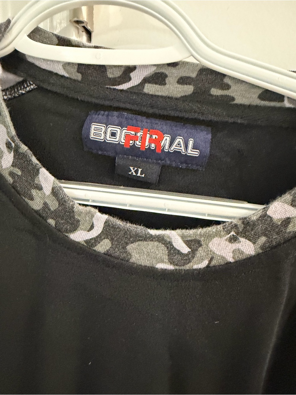 Black FR shirt, camo sleeves and trim- like new- XL